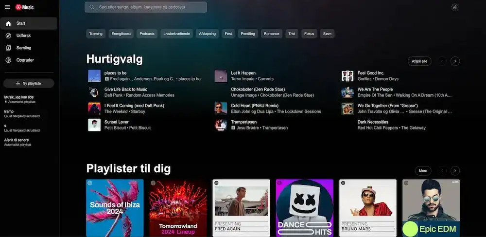 Youtube music hjemmeside