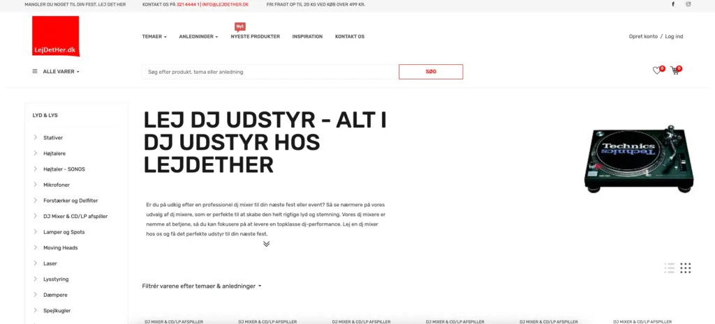 Lejdether website